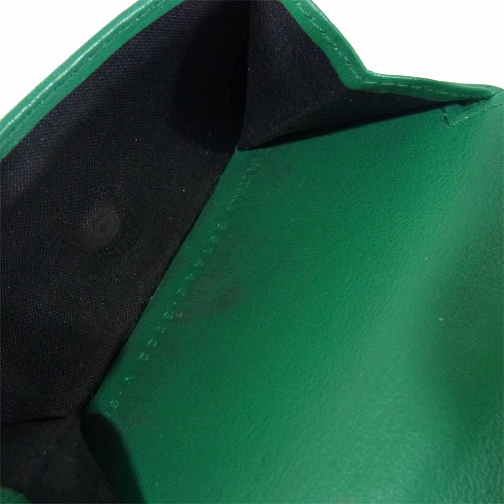 BALENCIAGA バレンシアガ 391446 国内正規品 ペーパー ミニ ウォレット 三つ折り財布 グリーン系【中古】