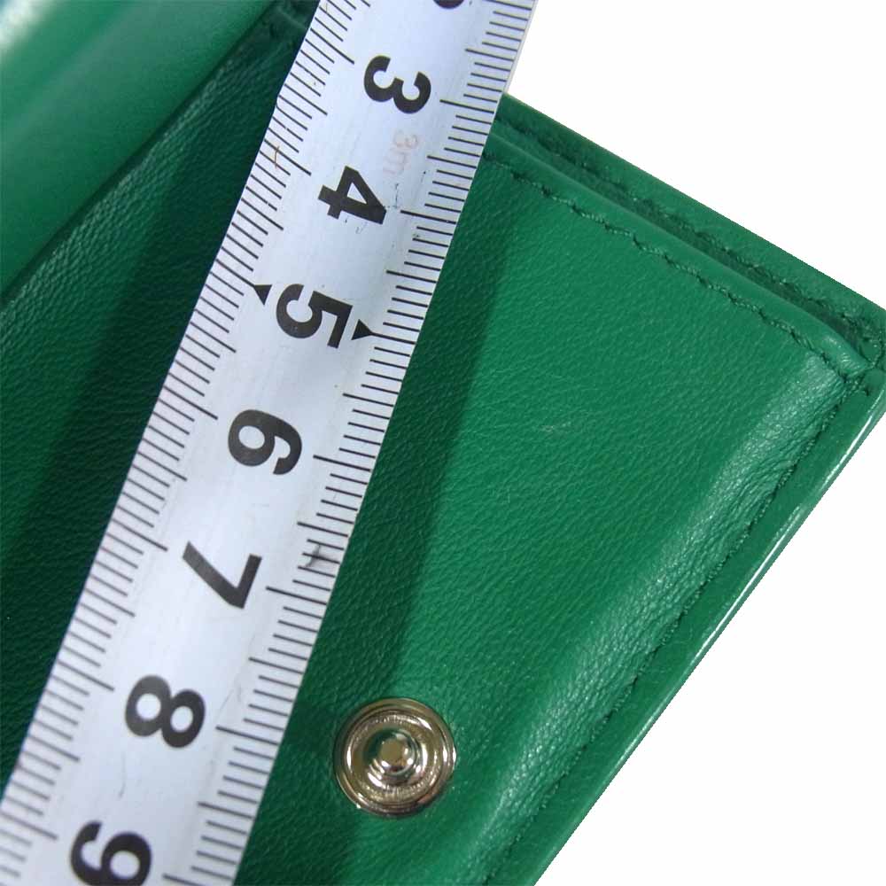 BALENCIAGA バレンシアガ 391446 国内正規品 ペーパー ミニ ウォレット 三つ折り財布 グリーン系【中古】