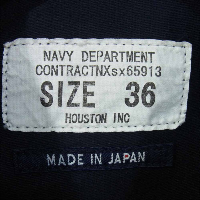 HOUSTON ヒューストン 65913 U.S.NAVY A-2 デッキ ジャケット 日本製 ダークネイビー系 36【中古】