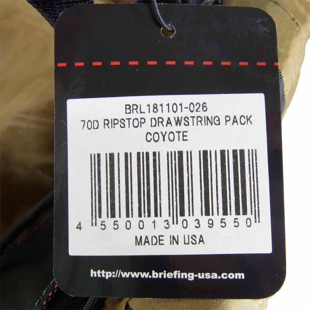 BRIEFING ブリーフィング BRL181101-026 RIPSTOP DRAWSTRING リップストップ ドローウィング パック COYOTE【新古品】【未使用】【中古】