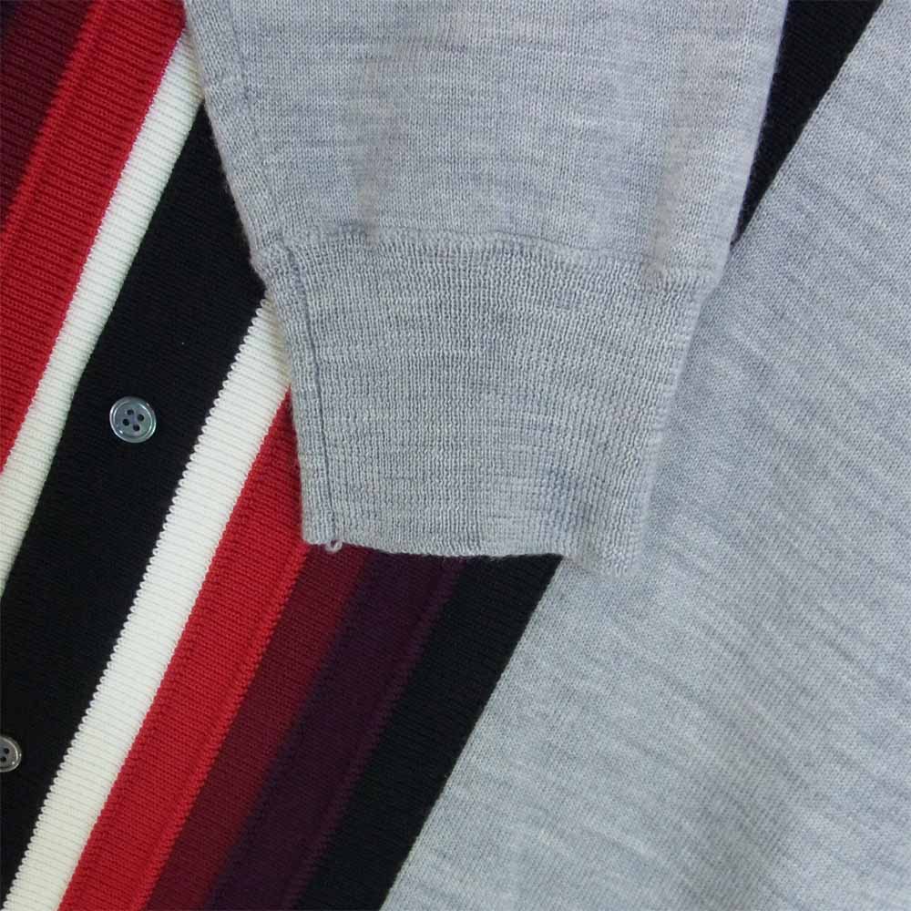 Supreme シュプリーム 19ss Corner Stripe Polo コーナー ストライプ ポロ シャツ グレー系 M【美品】【中古】