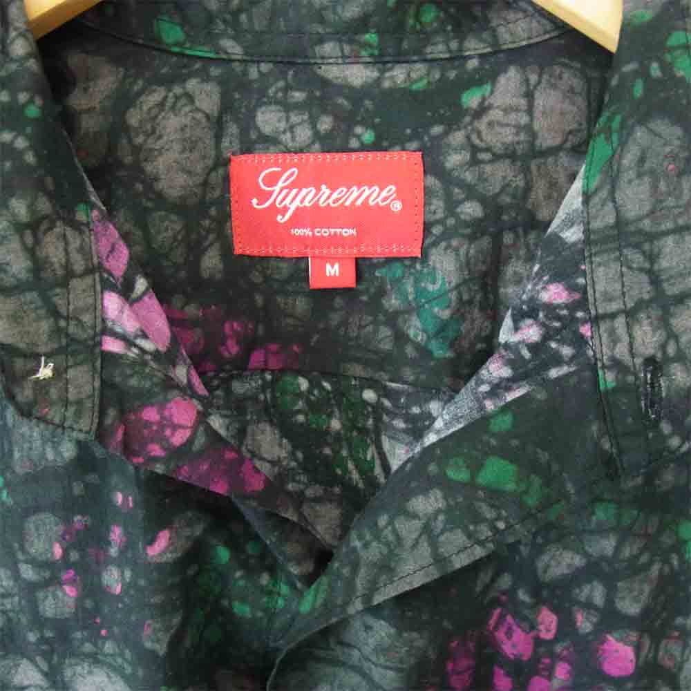 Supreme シュプリーム 18AW Acid Floral Shirt アシッド フローラル シャツ ダークグレー系 M【美品】【中古】