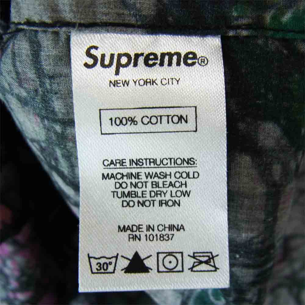 Supreme シュプリーム 18AW Acid Floral Shirt アシッド フローラル シャツ ダークグレー系 M【美品】【中古】