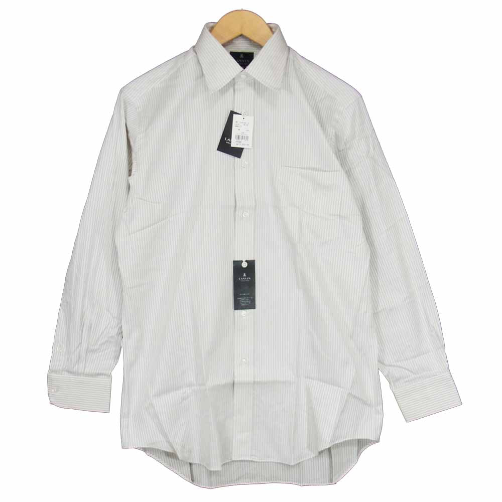 LANVIN ランバン レギュラー カラー ストライプ 長袖 シャツ ホワイト系 39～92【新古品】【未使用】【中古】
