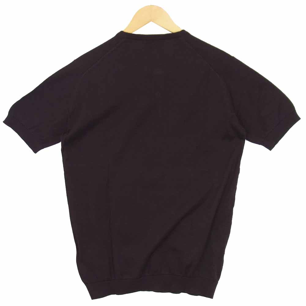 JOHN SMEDLEY ジョンスメドレー BENNETT HANLEY SS ヘンリーネック 半袖 ニット ブラウン系 M【新古品】【未使用】【中古】