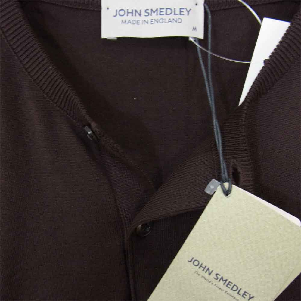 JOHN SMEDLEY ジョンスメドレー BENNETT HANLEY SS ヘンリーネック 半袖 ニット ブラウン系 M【新古品】【未使用】【中古】