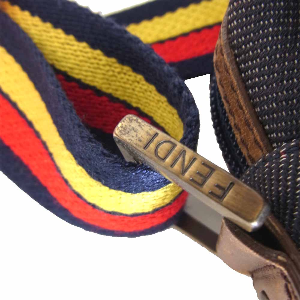 FENDI フェンディ VINTAGE FENDI DENIM CANVAS SHOULDER BAG ヴィンテージ デニム キャンバス ショルダー バッグ インディゴブルー系【中古】