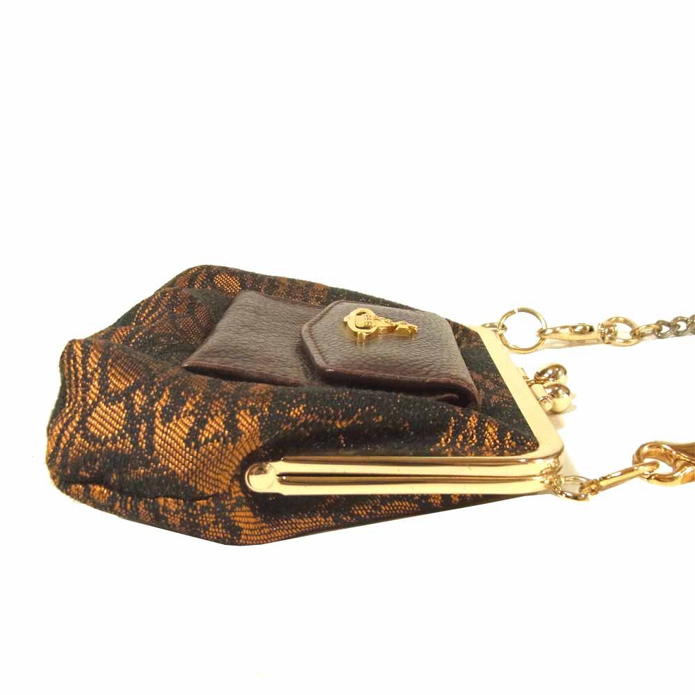 Vivienne Westwood ヴィヴィアンウエストウッド がま口 ショルダー ポシェット バッグ オレンジ系 ブラック系【中古】