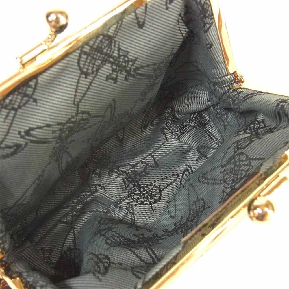Vivienne Westwood ヴィヴィアンウエストウッド がま口 ショルダー ポシェット バッグ オレンジ系 ブラック系【中古】