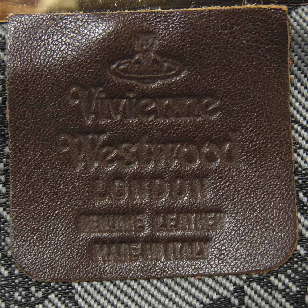Vivienne Westwood ヴィヴィアンウエストウッド がま口 ショルダー ポシェット バッグ オレンジ系 ブラック系【中古】