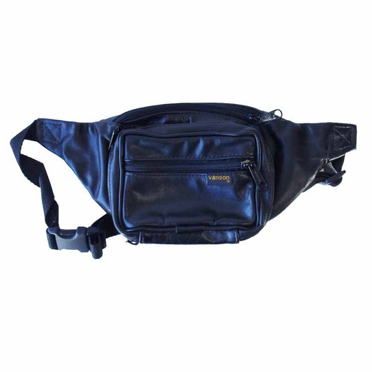 VANSON バンソン 75814B レザー ウエストポーチ バッグ ブラック系【中古】