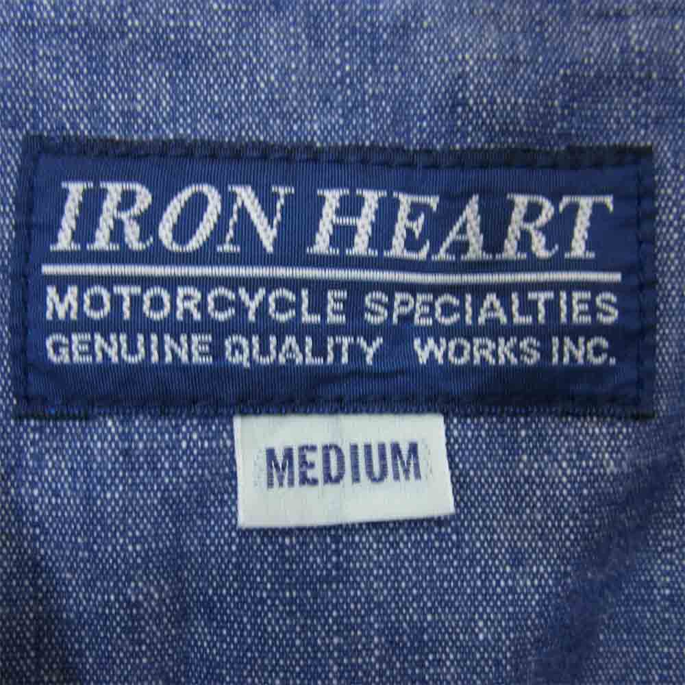 IRON HEART アイアンハート IHSH-13 ヘビー セルビッチ シャンブレー ウエスタンシャツ インディゴブルー系 M【美品】【中古】