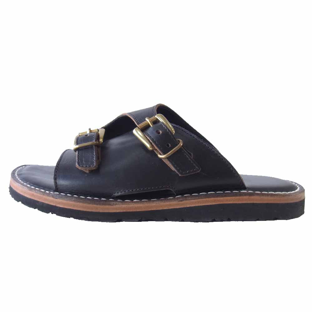ゼローズ DOUBLE MONK ダブルモンク サンダル ブラック系 43【美品】【中古】