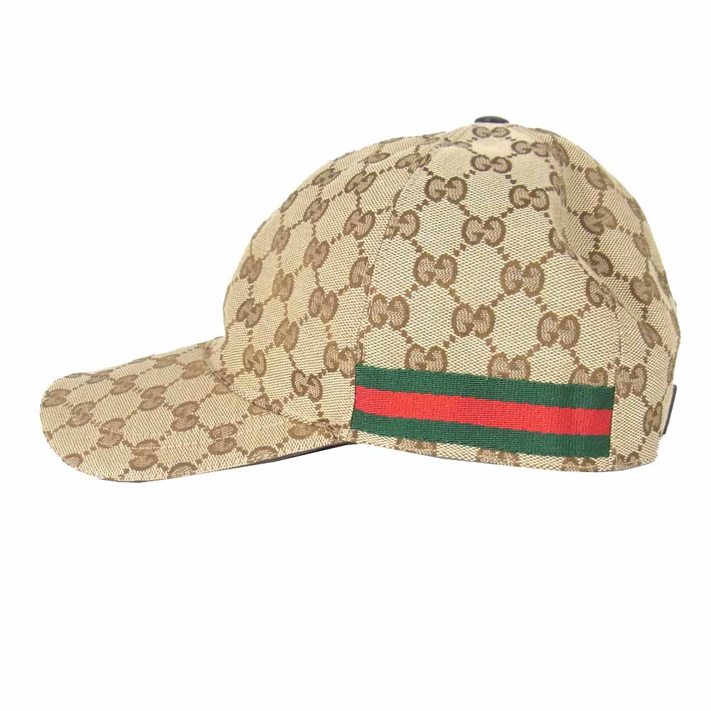 GUCCI グッチ 200035 国内正規品 GGキャンバス シェリーライン ベースボール キャップ ブラウン系 XL【中古】