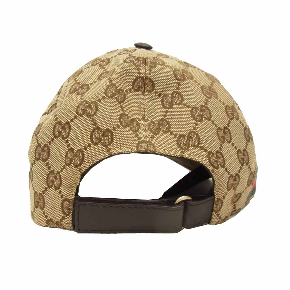 GUCCI グッチ 200035 国内正規品 GGキャンバス シェリーライン ベースボール キャップ ブラウン系 XL【中古】