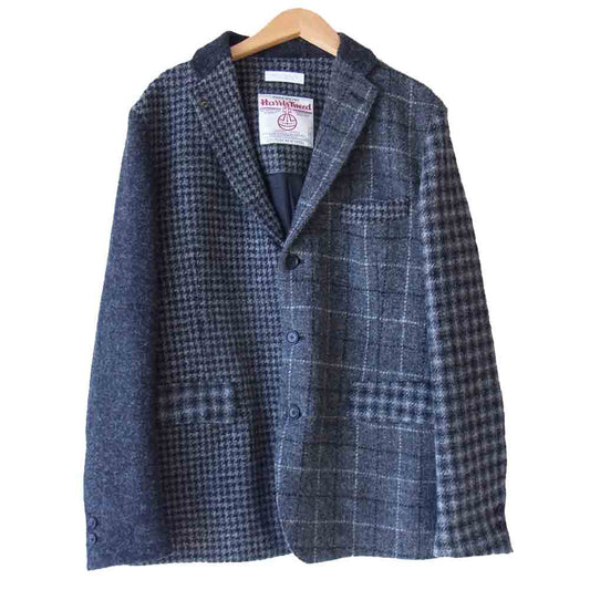 UNITED ARROWS ユナイテッドアローズ B&Y × HARRIS TWEED ハリスツイード クレイジーパターン テーラード ジャケット グレー系 L【中古】