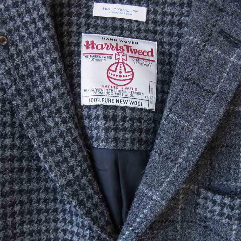 UNITED ARROWS ユナイテッドアローズ B&Y × HARRIS TWEED ハリスツイード クレイジーパターン テーラード ジャケット グレー系 L【中古】