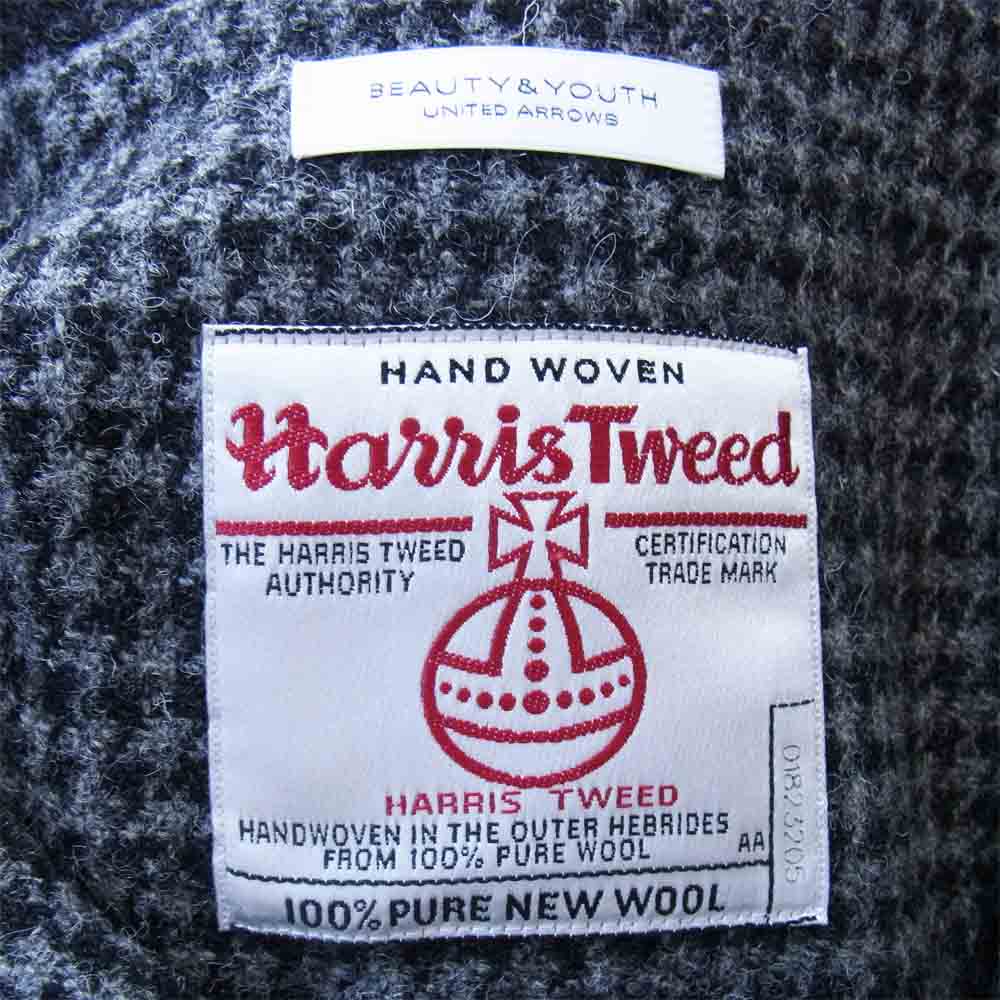 UNITED ARROWS ユナイテッドアローズ B&Y × HARRIS TWEED ハリスツイード クレイジーパターン テーラード ジャケット グレー系 L【中古】