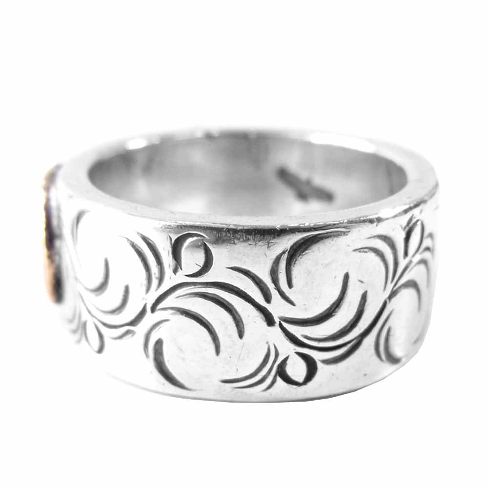 WINGROCK ウィングロック 18K メタル付き 唐草 シルバー リング シルバー系 17【中古】
