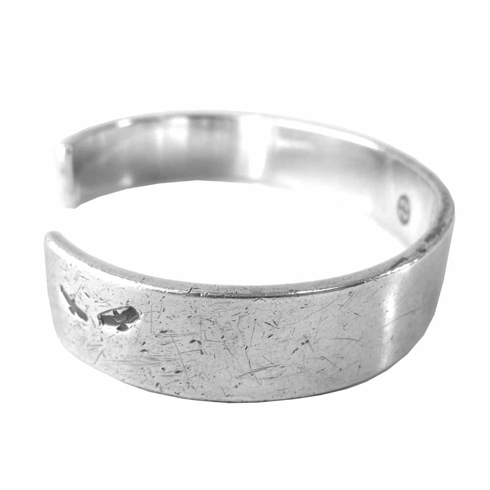 WINGROCK ウィングロック 90s 18K メタル付き 平打ちバングル シルバー系【中古】