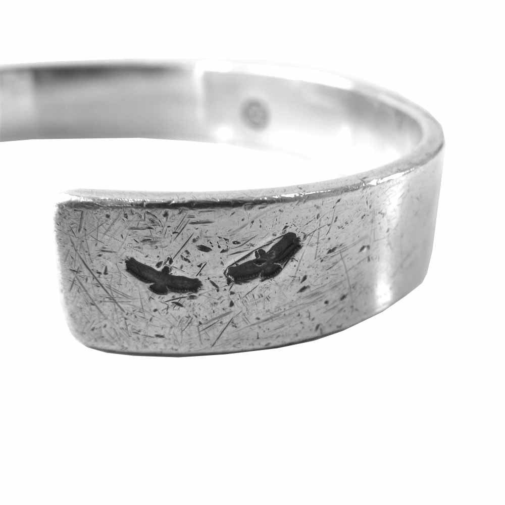 WINGROCK ウィングロック 90s 18K メタル付き 平打ちバングル シルバー系【中古】