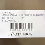 アナトミカ 530-542-01 SINGLE RAGLAN シングル ラグラン コート ベージュ系 48【新古品】【未使用】【中古】