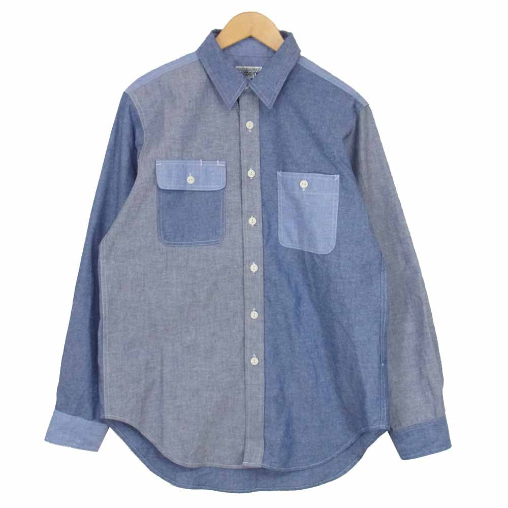 Engineered Garments エンジニアードガーメンツ WORKADAY クレイジーパターン シャンブレー シャツ ブルー系 S【美品】【中古】