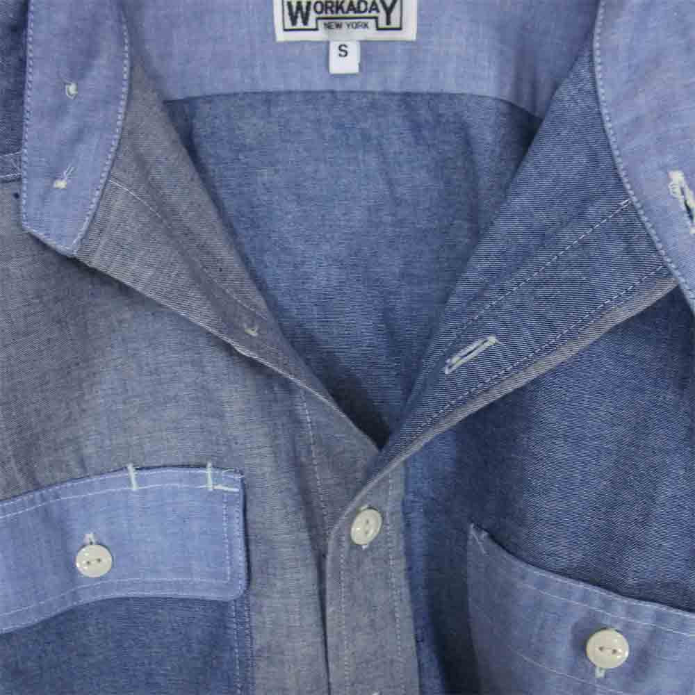 Engineered Garments エンジニアードガーメンツ WORKADAY クレイジーパターン シャンブレー シャツ ブルー系 S【美品】【中古】