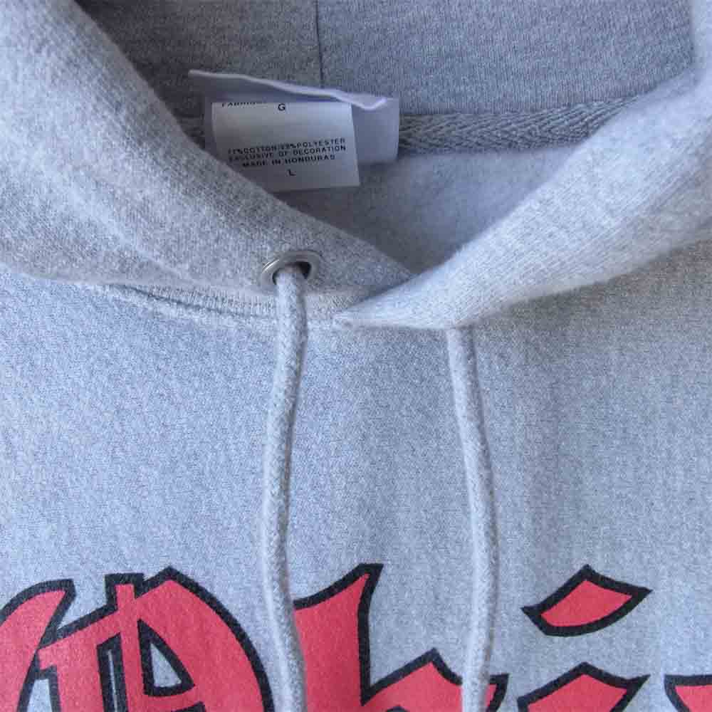 Champion チャンピオン 青単タグ 復刻 ohio state オールド イングリッシュ 書体 パーカー グレー系 L【中古】