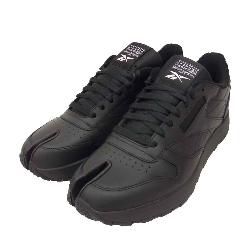 MAISON MARGIELA メゾンマルジェラ H04864 × リーボック Reebok Classic Leather Tabi クラシックレザー タビ スニーカー 黒 ブラック系 28cm【新古品】【未使用】【中古】