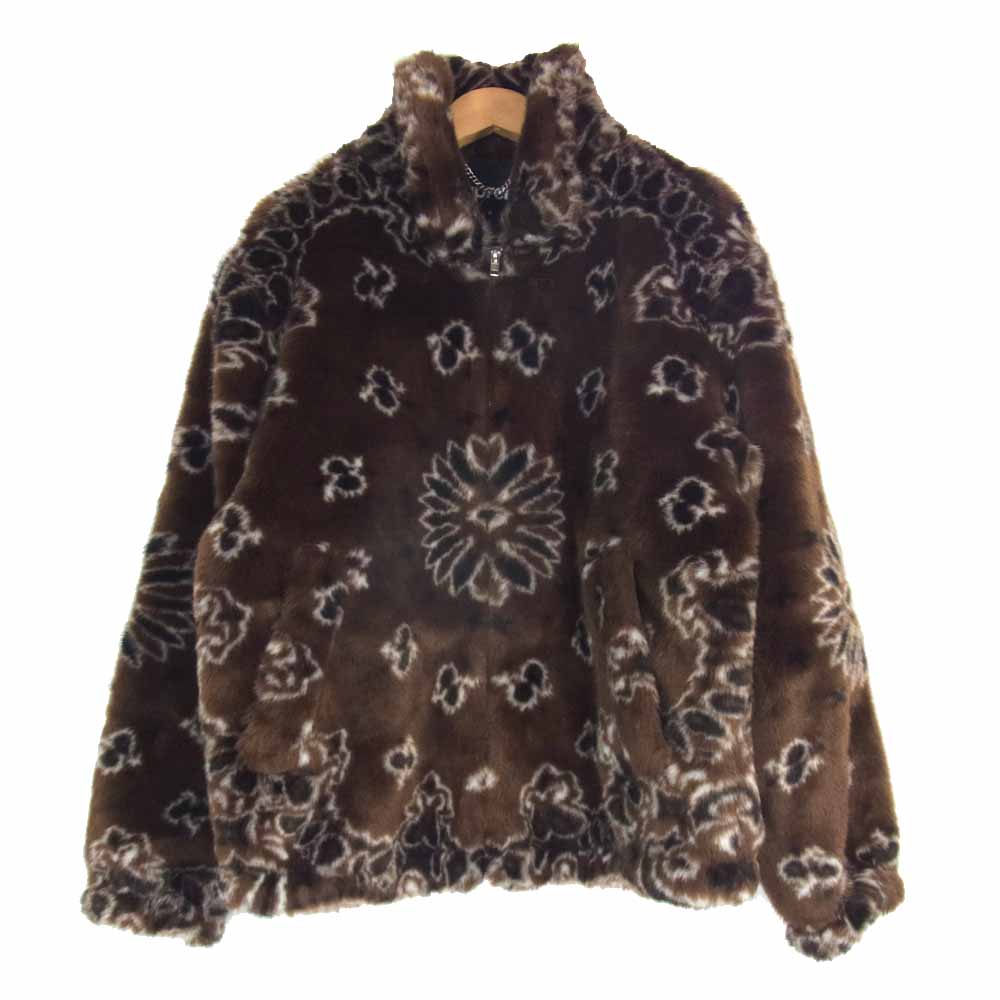 Supreme シュプリーム 21SS Bandana Fur Bomber Jacket バンダナ ファー ボンバー ジャケット ブラウン系 S【新古品】【未使用】【中古】