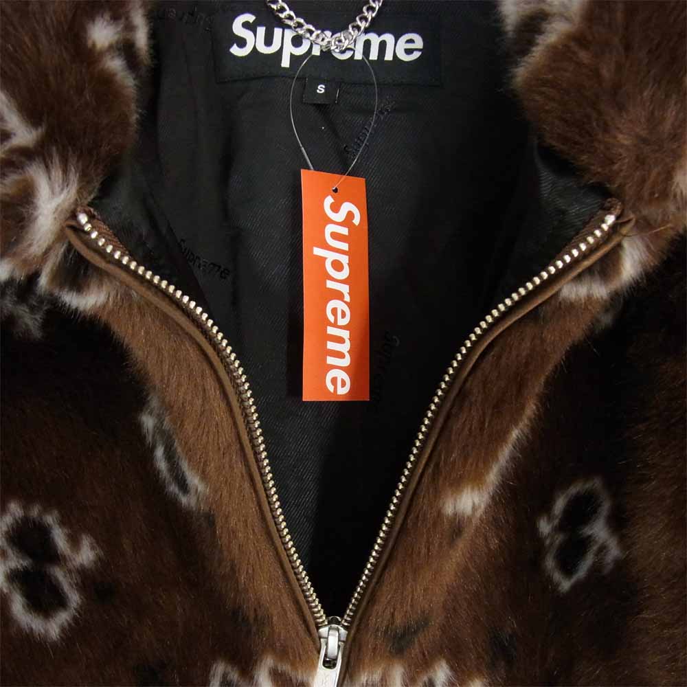 Supreme シュプリーム 21SS Bandana Fur Bomber Jacket バンダナ ファー ボンバー ジャケット ブラウン系 S【新古品】【未使用】【中古】