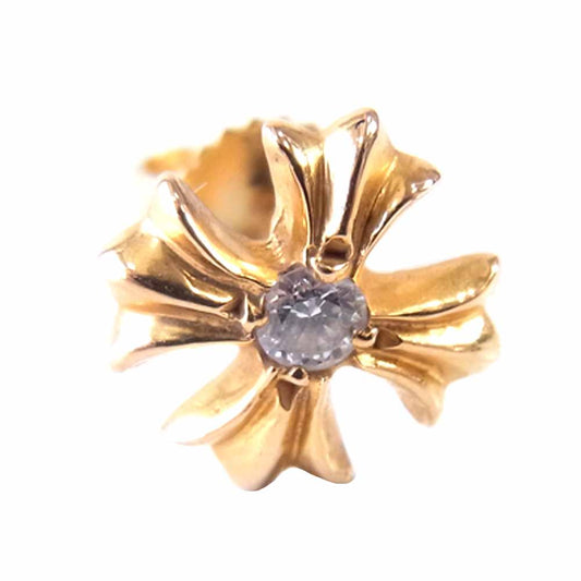 CHROME HEARTS クロムハーツ（原本有） レシート付 22K No2 CH PLS DIA CHプラス スタッド 1ダイヤ ピアス ゴールド系【中古】