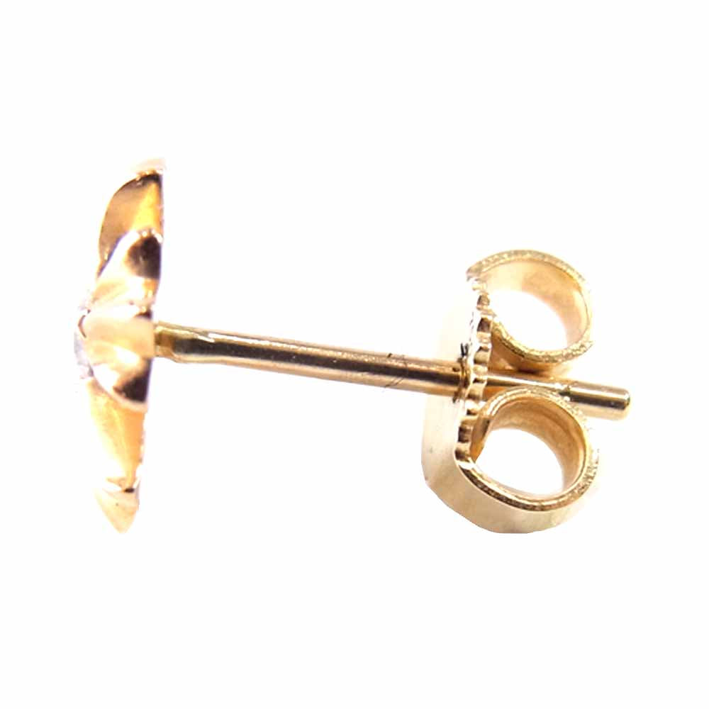CHROME HEARTS クロムハーツ（原本有） レシート付 22K No2 CH PLS DIA CHプラス スタッド 1ダイヤ ピアス ゴールド系【中古】