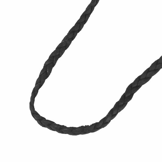 CHROME HEARTS クロムハーツ（原本無） LEATHER BRAID レザー ブレード シルバー925 ブラック系 シルバー系【中古】