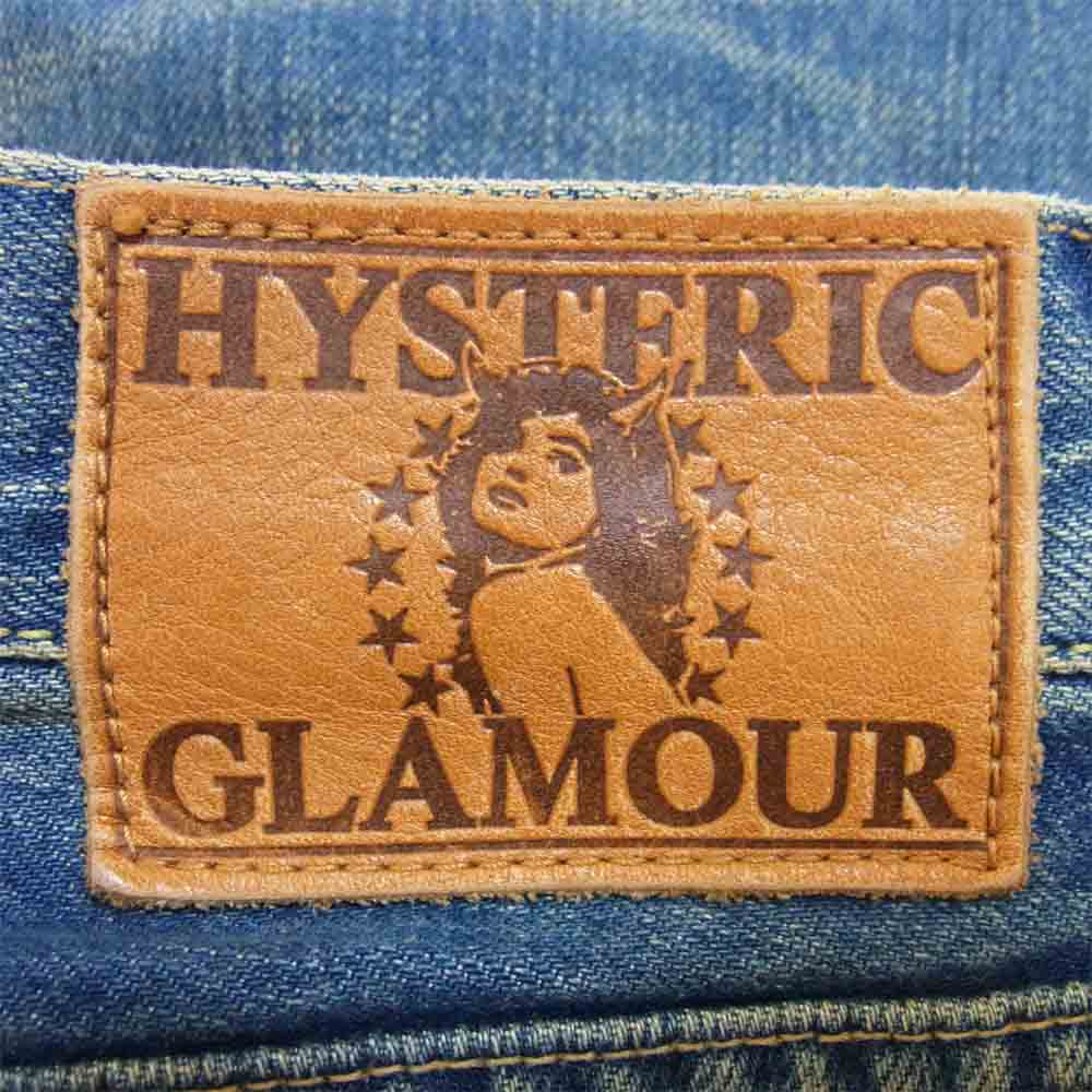 HYSTERIC GLAMOUR ヒステリックグラマー 4AP-2124 クラッシュ リペア加工 スタッズ デニムパンツ インディゴブルー系 34【中古】