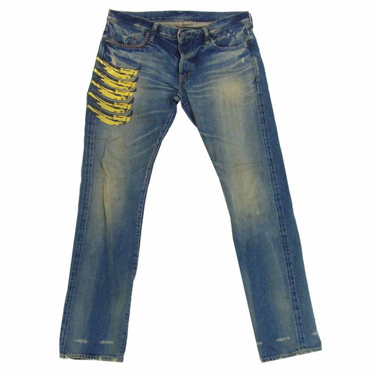 HYSTERIC GLAMOUR ヒステリックグラマー 7AP-0084 Andy Warhol アンディウォーホル バナナ スタッズ デニムパンツ インディゴブルー系 34【中古】