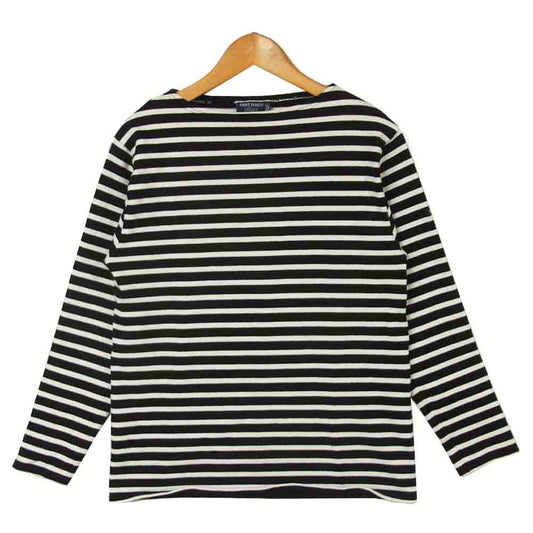 SAINT JAMES セントジェームス OUESSANT ウエッソン ボーダー 長袖 カットソー ブラック系 ホワイト系 S【中古】