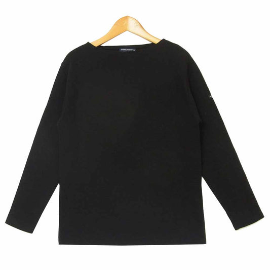 SAINT JAMES セントジェームス OUESSANT ウエッソン 無地 長袖 カットソー フランス製 ブラック系 S【美品】【中古】