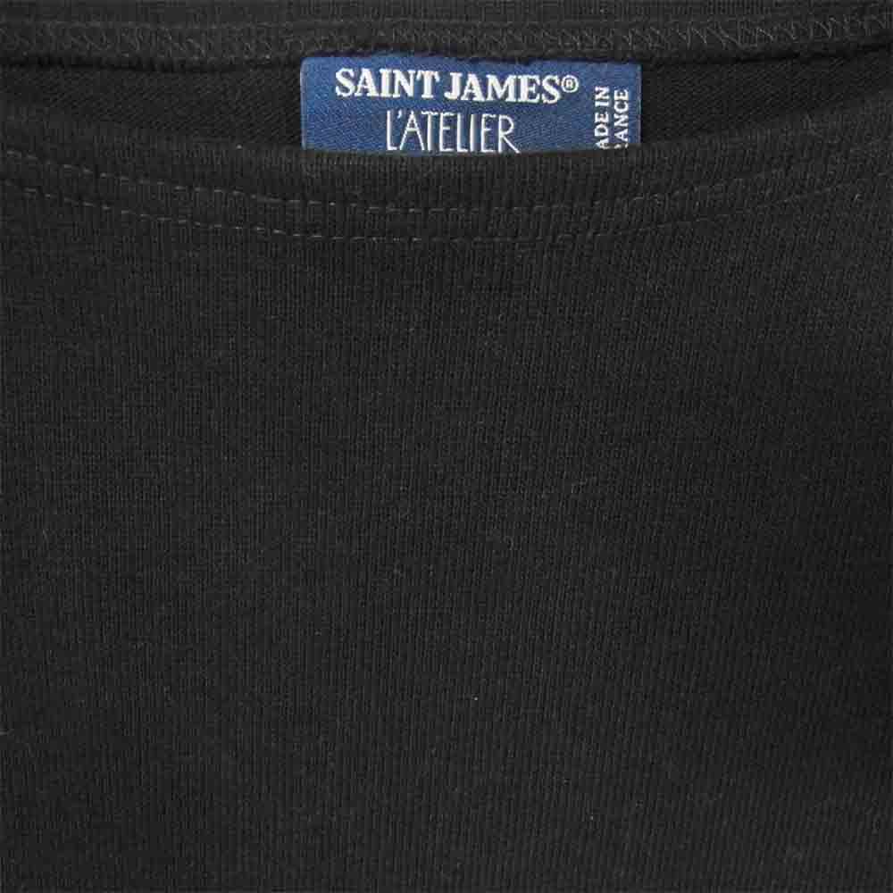 SAINT JAMES セントジェームス OUESSANT ウエッソン 無地 長袖 カットソー フランス製 ブラック系 S【美品】【中古】