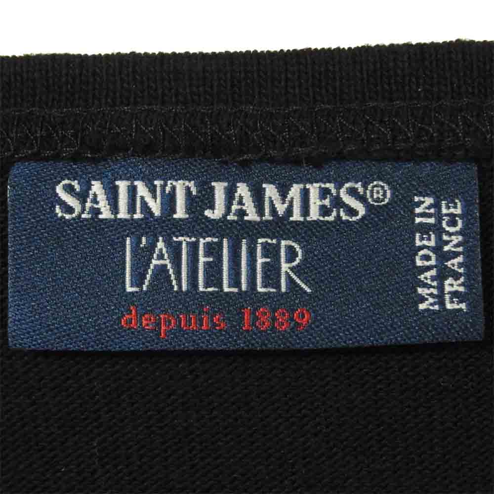 SAINT JAMES セントジェームス OUESSANT ウエッソン 無地 長袖 カットソー フランス製 ブラック系 S【美品】【中古】