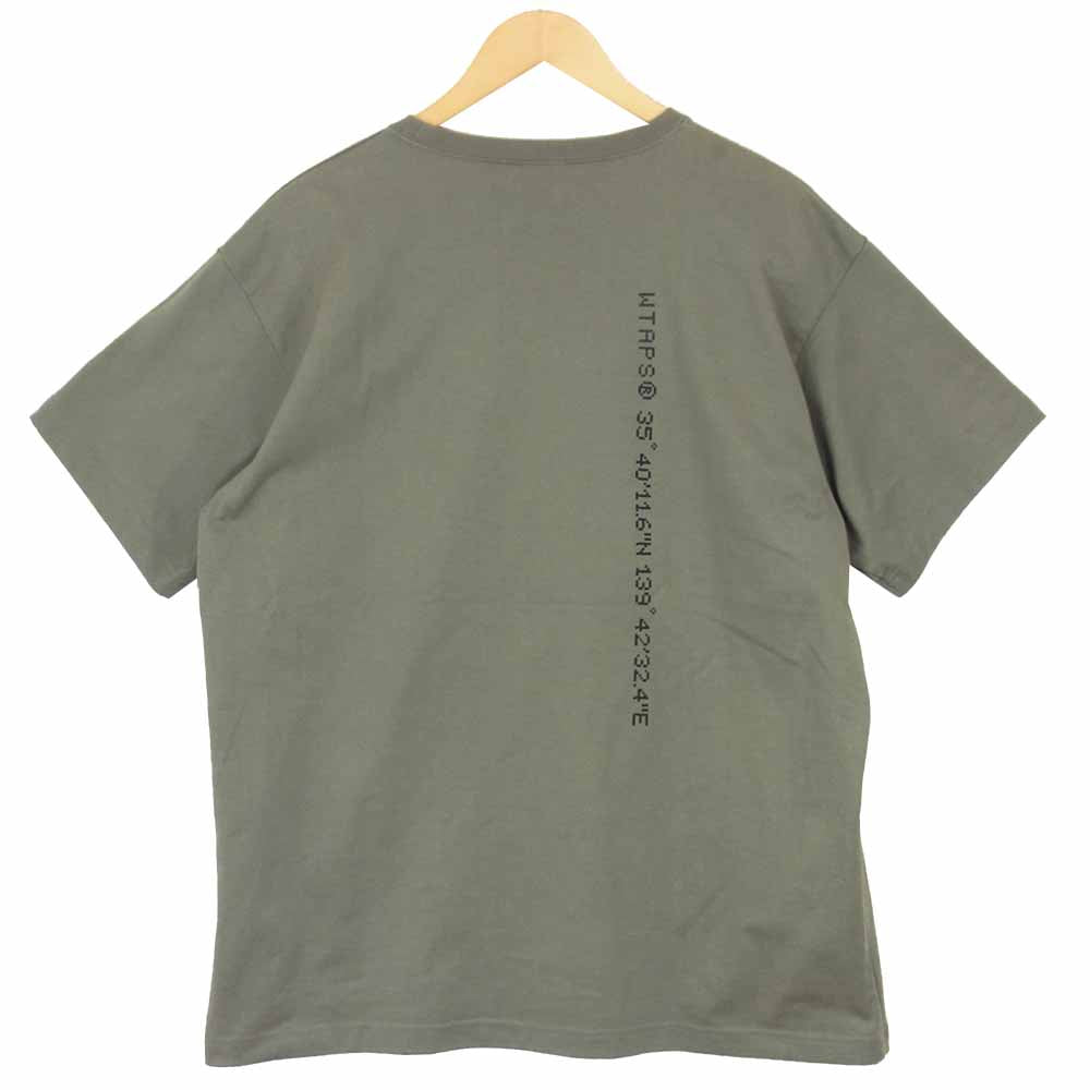 WTAPS ダブルタップス 191ATDT-CSM13 GPS DESIGN TEE デザイン Tシャツ カーキ系 2【中古】