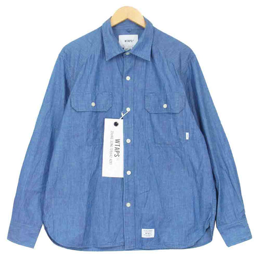 WTAPS ダブルタップス 181BRDT-SHM02 CELL LS SHIRT セル ロングスリーブ シャツ インディゴブルー系 M【中古】