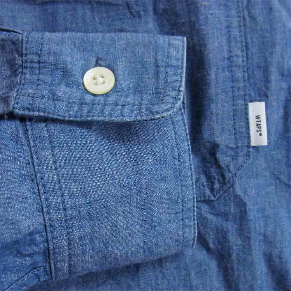 WTAPS ダブルタップス 181BRDT-SHM02 CELL LS SHIRT セル ロングスリーブ シャツ インディゴブルー系 M【中古】