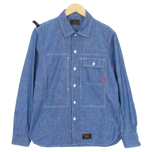 WTAPS ダブルタップス 162GWDT-SHM11 DECK CHAMBRAY LS デッキ シャンブレー ロングスリーブ シャツ インディゴブルー系 M【中古】
