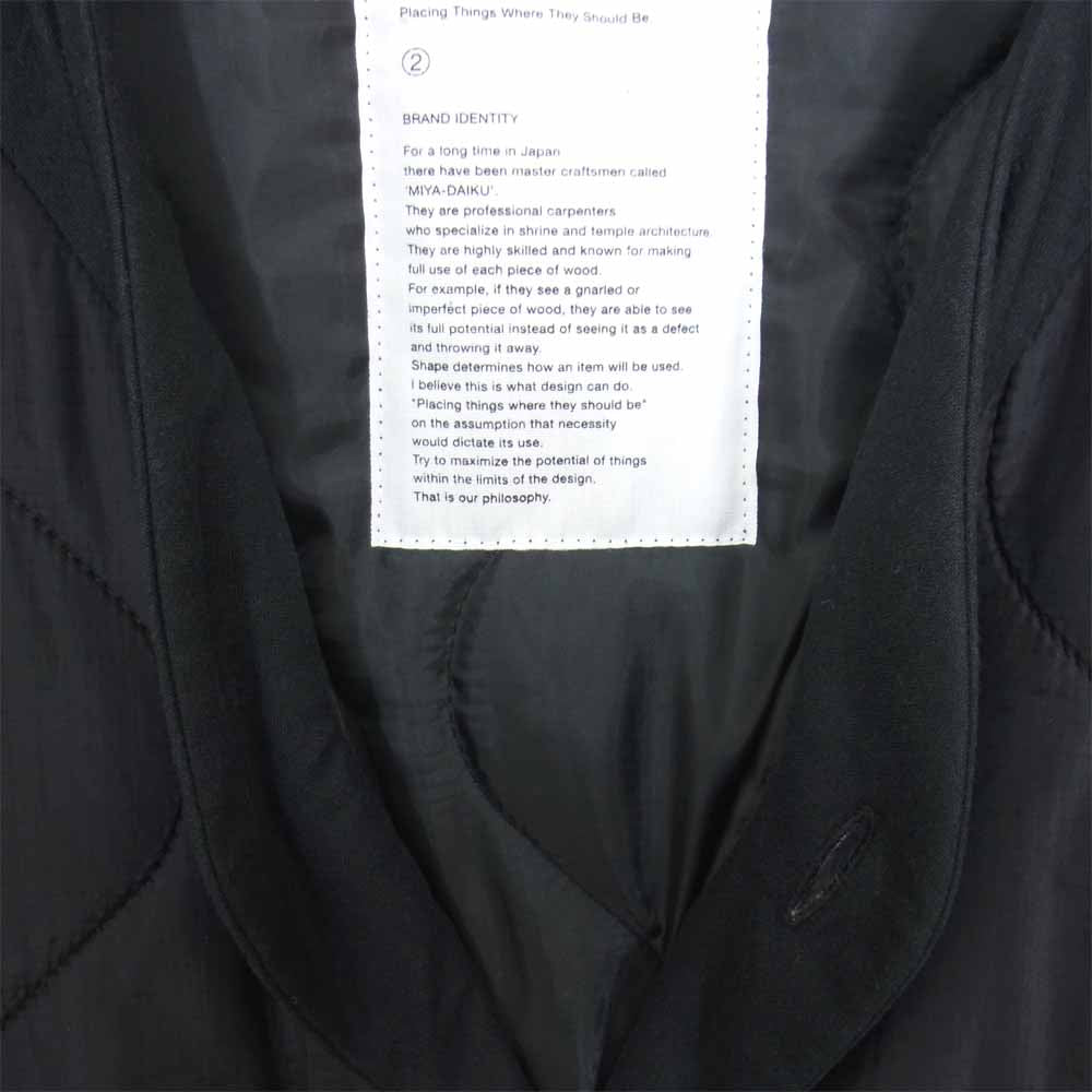 WTAPS ダブルタップス 152GWDT-JKM08 LINER JK ライナー キルティング ジャケット  ブラック系 2【中古】