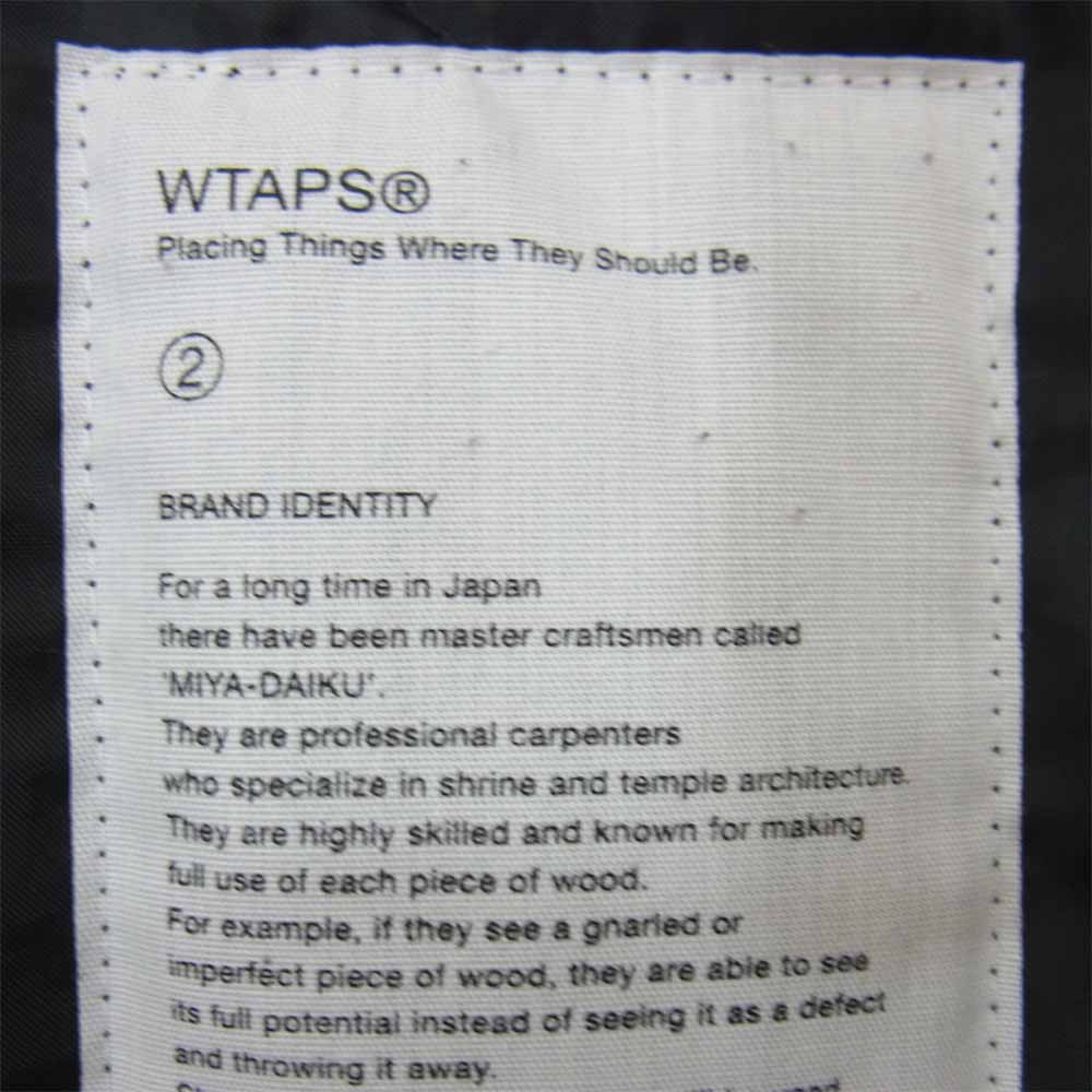 WTAPS ダブルタップス 152GWDT-JKM08 LINER JK ライナー キルティング ジャケット  ブラック系 2【中古】