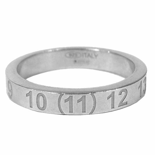 MAISON MARGIELA メゾンマルジェラ SM1UQ0040 POLISHED SILVER NUMBERS LOGO RING ナンバー ロゴ リング シルバー系 21号【極上美品】【中古】