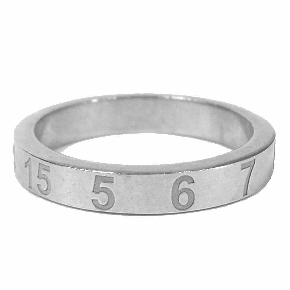 MAISON MARGIELA メゾンマルジェラ SM1UQ0040 POLISHED SILVER NUMBERS LOGO RING ナンバー ロゴ リング シルバー系 21号【極上美品】【中古】