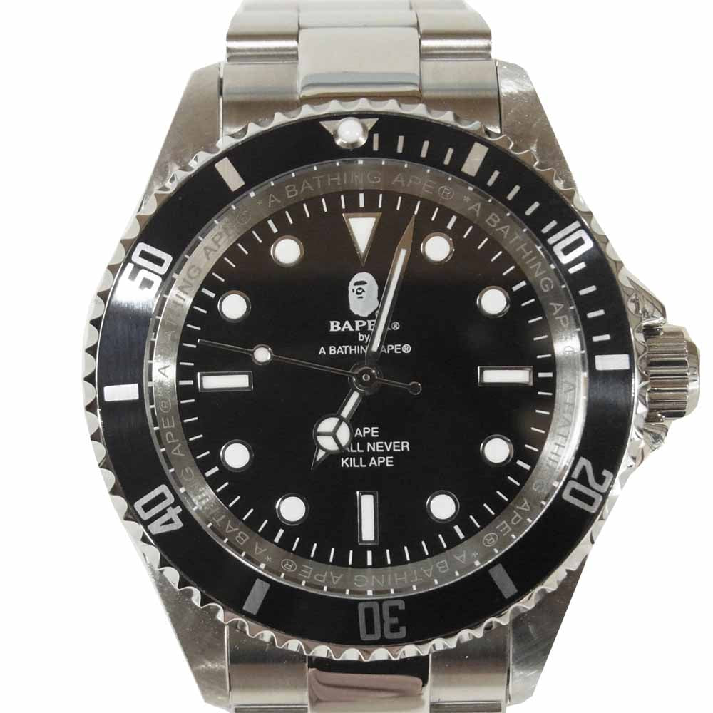A BATHING APE アベイシングエイプ 1H30-182-015 TYPE 1 BAPEX NO DATE 自動巻き 腕時計 ブラック系 シルバー系【新古品】【未使用】【中古】